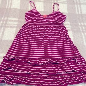 Maroon and white striped mini dress. Victoria’s Secret pink. Size medium